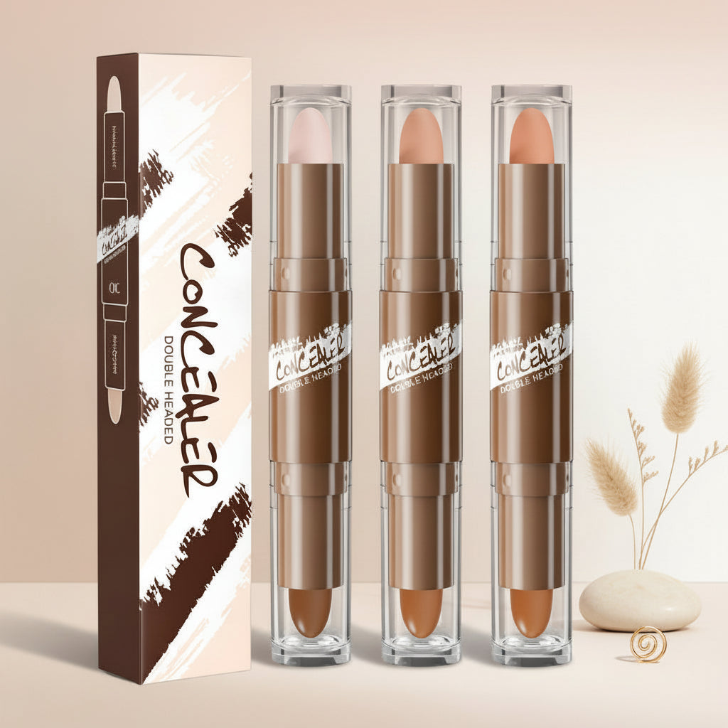 3-piece dual-ended contour and highlight stick set for sculpting and illuminating facial features.
