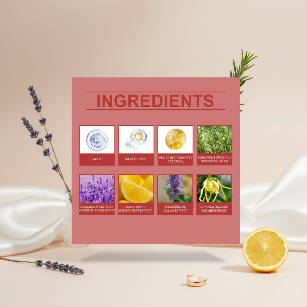 Fruity floral perfume oil with roll-on applicator.