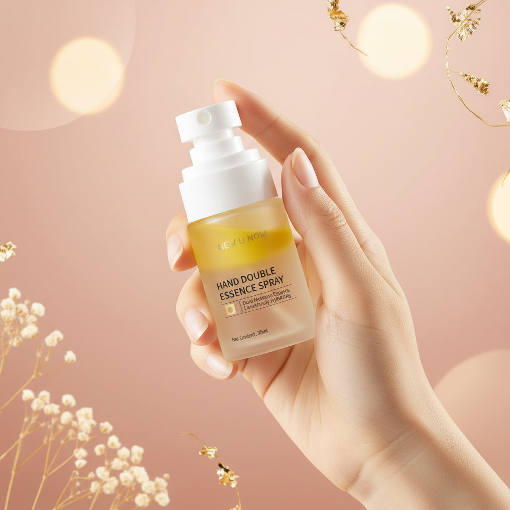 Water-oil hand moisturizer with botanical ingredients.