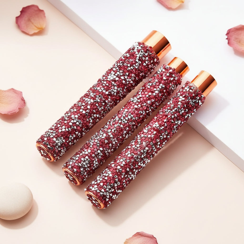 Diamond-inspired crystal handle makeup brushes.